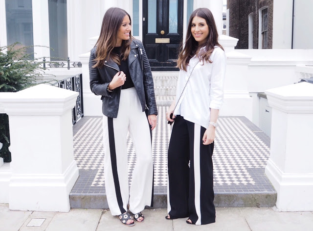 Side Stripe Wide Leg Trousers